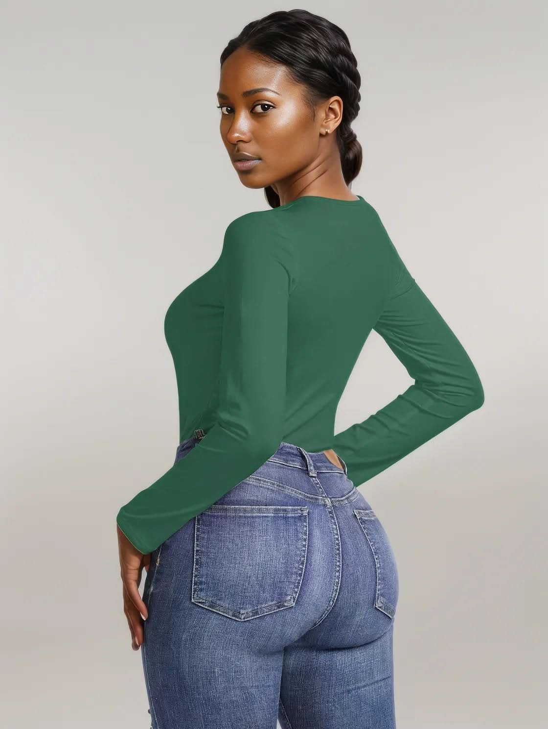 Round Neck Long Sleeve Bodysuit