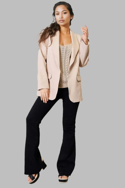 Devine Shawl Collar Long Sleeve Blazer