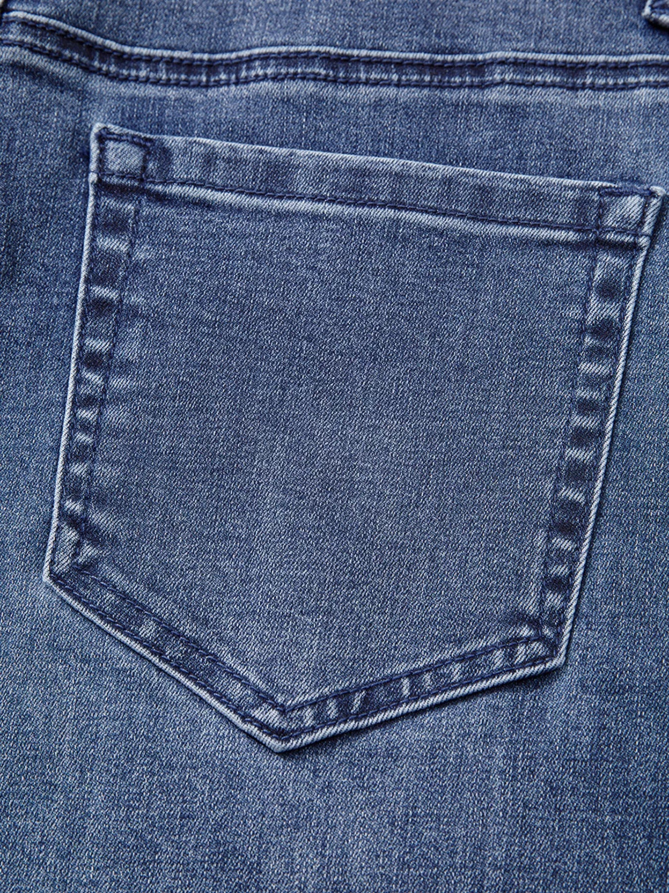 High Waist Button Zip Flare Leg Jeans Navy