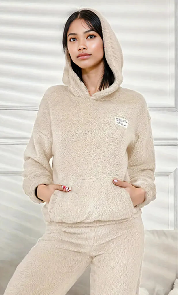 Kangaroo Pocket Long Sleeve Hoodie and Pants Lounge Set
