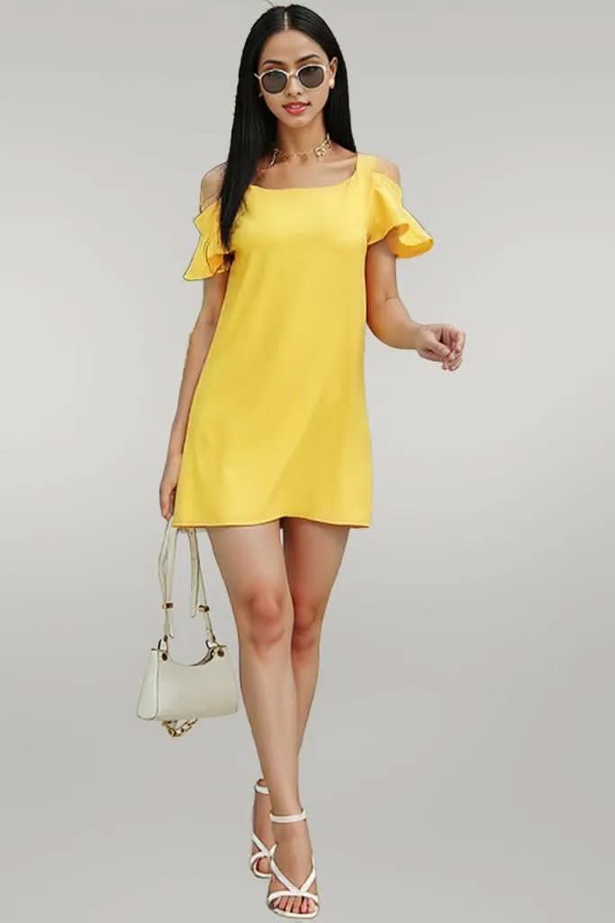 Cold-Shoulder Mini Dress