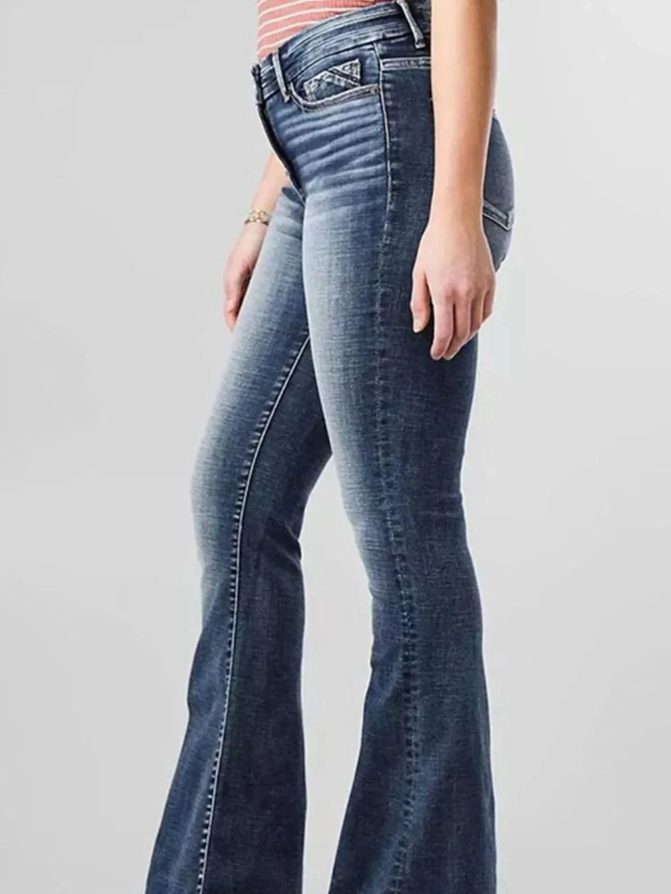 High-Rise Flare Gradient Wash Jeans