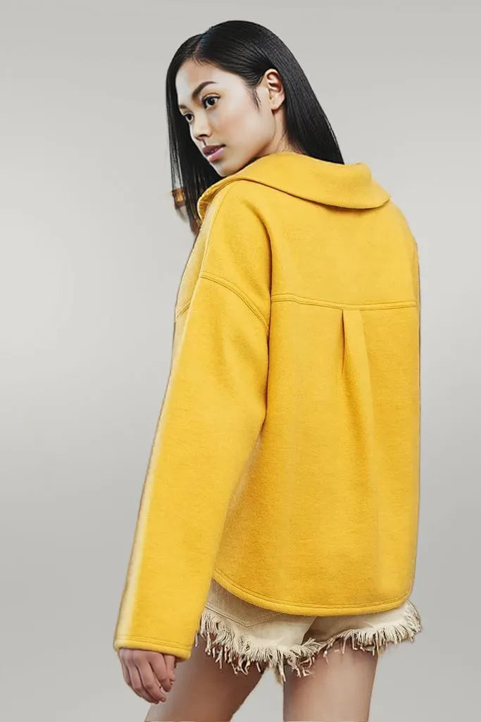 BiBi Flap Pockets Fleece Collared Sweatshirt