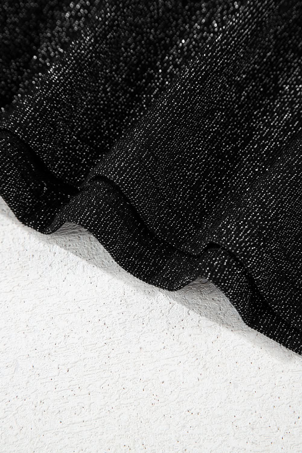 Black Bow Decor Glittery Short Sleeve Top Black 71.5%Polyamide+23.9%Metallized fibres+4.6%Elastane