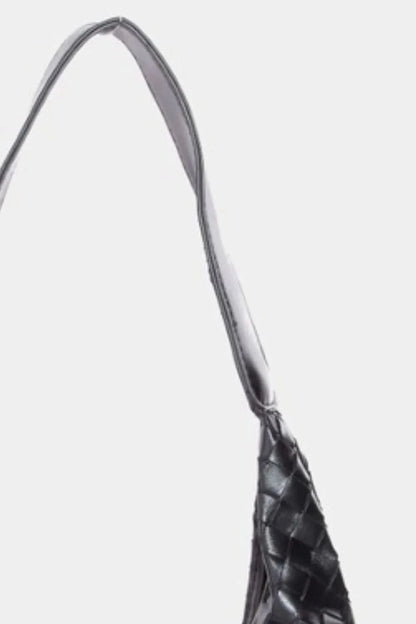 Fame Woven Faux Leather Tote Bag BK One Size