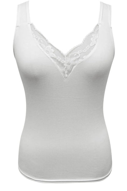 Full Size Lace Detail V-Neck Tank
