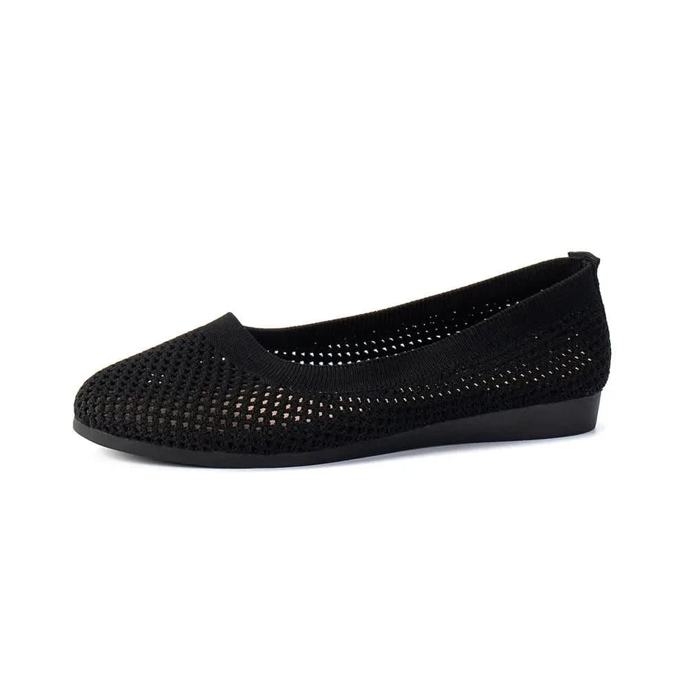 Solid Color Mesh Flat Slip-Ons