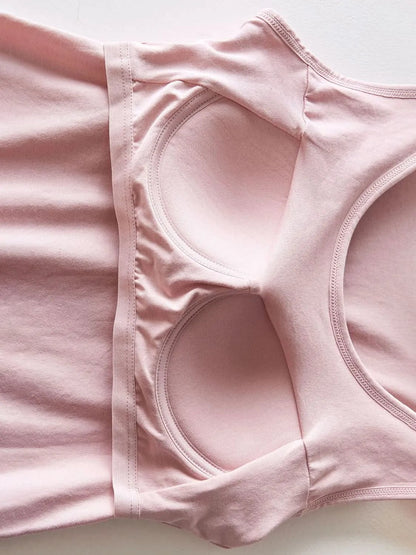 Round Neck Tank with Bra Pale Blush