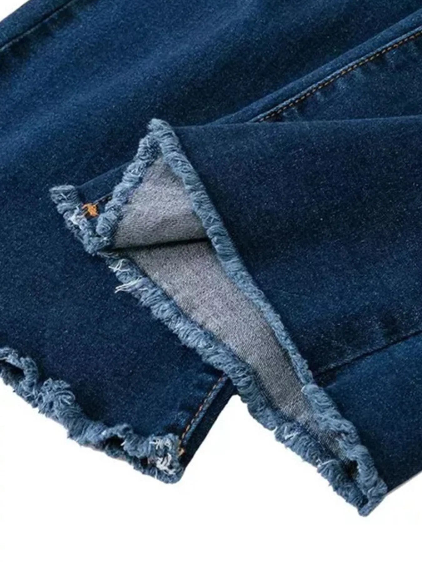 Full Size Distressed Raw Hem Flare Jeans