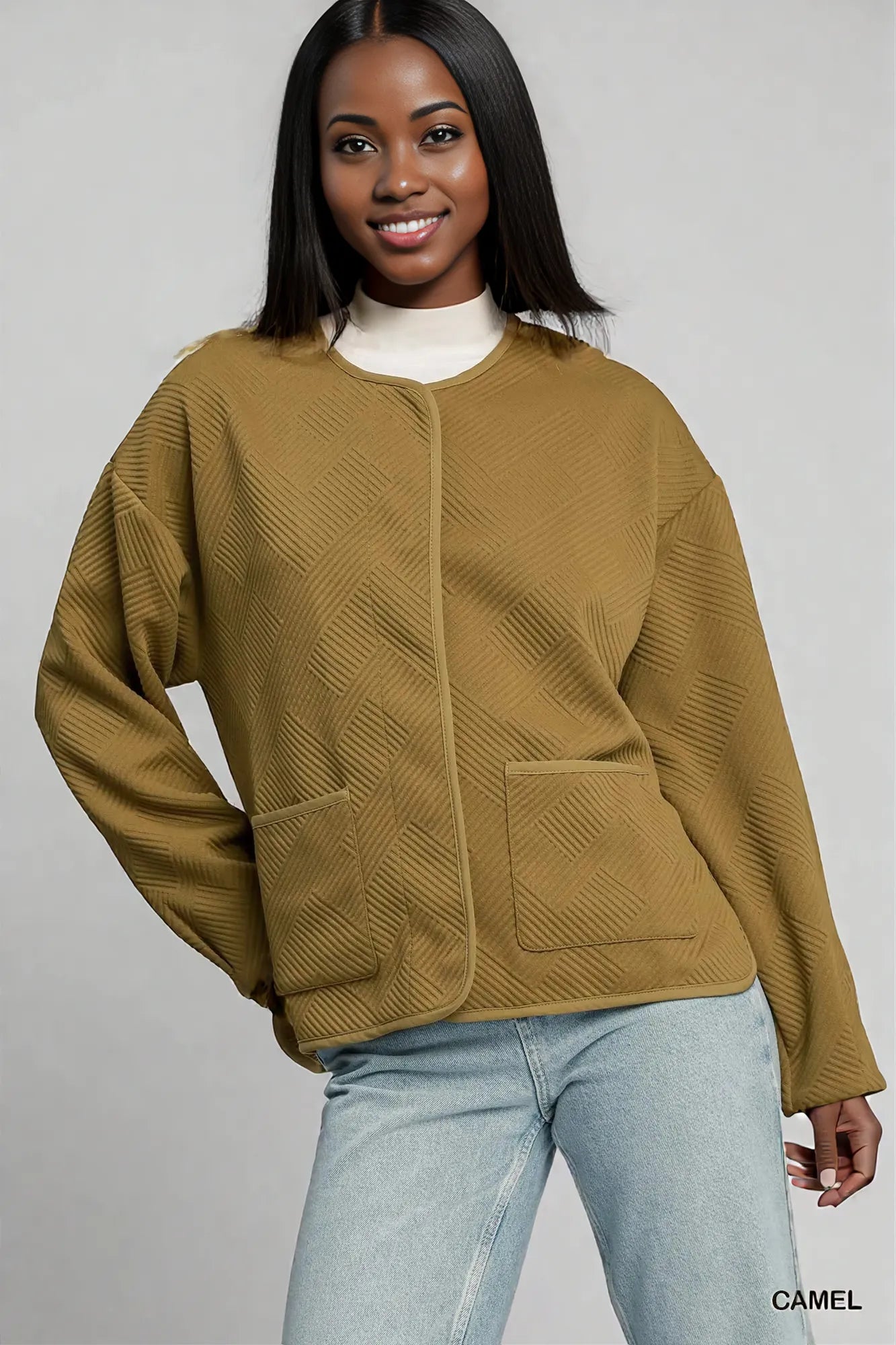 Umgee Textured Jacquard Jacket