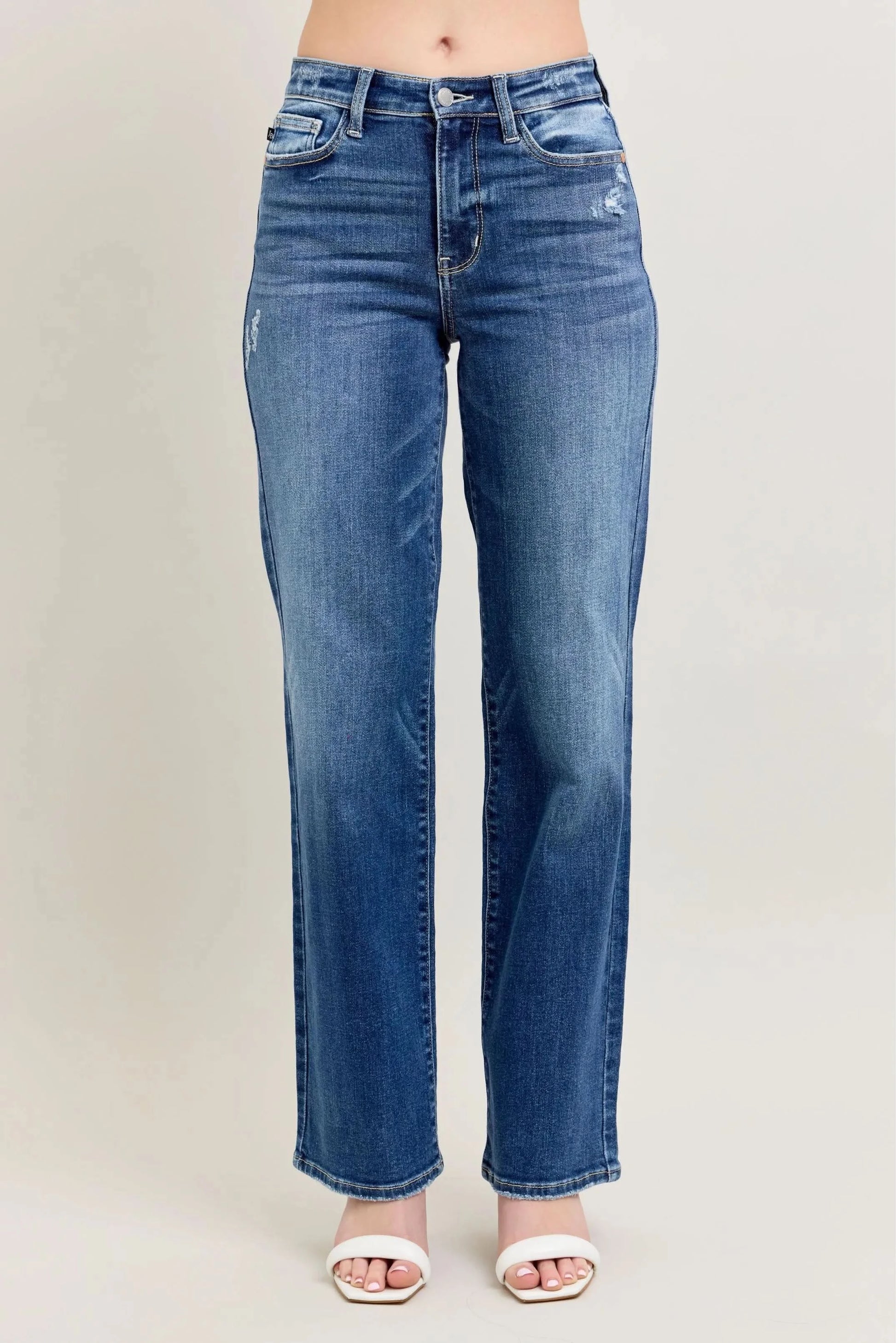 Judy Blue Full Size High Waist 90's Straight Leg Jeans DK