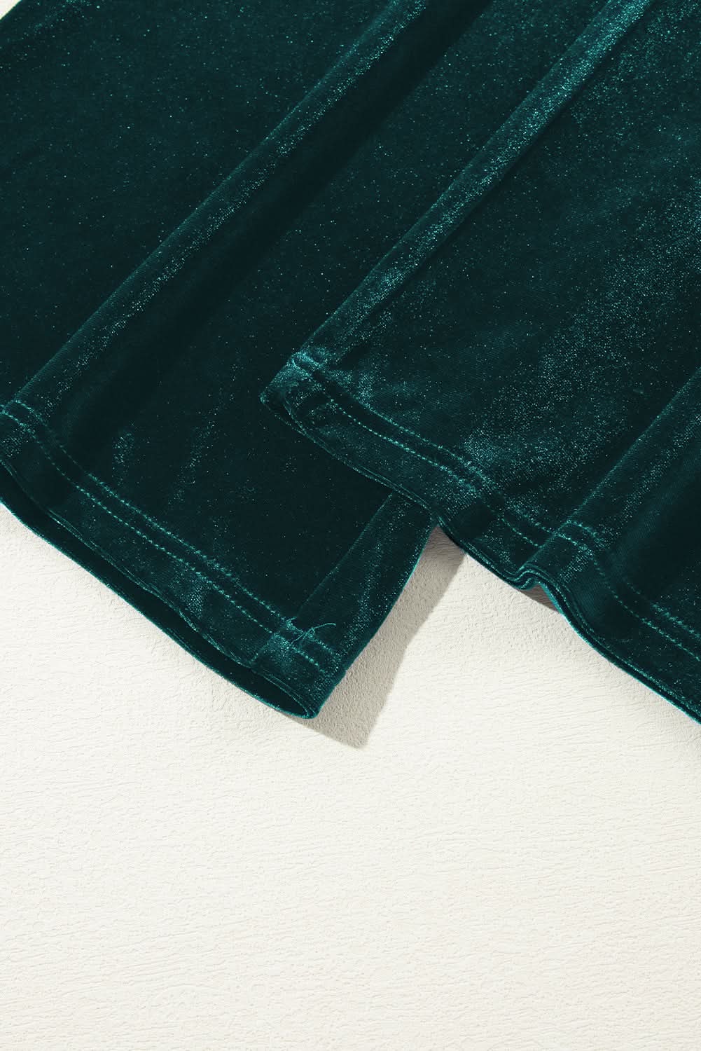 Black Solid Drawstring Waist Wide Leg Pants Evergreen 95%Polyester+5%Elastane