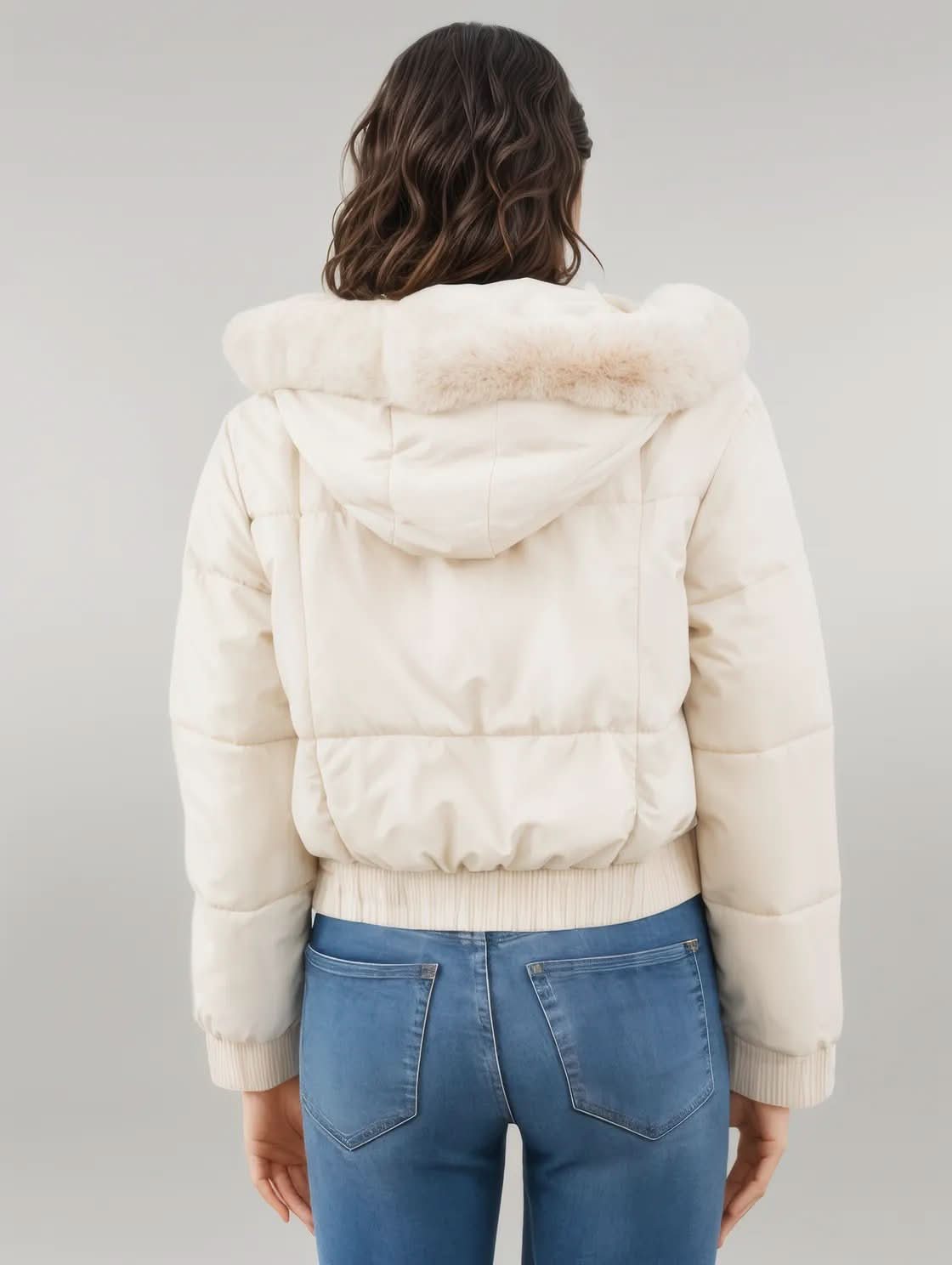 Pocketed Long Sleeve Cropped Hooded Winter Coat