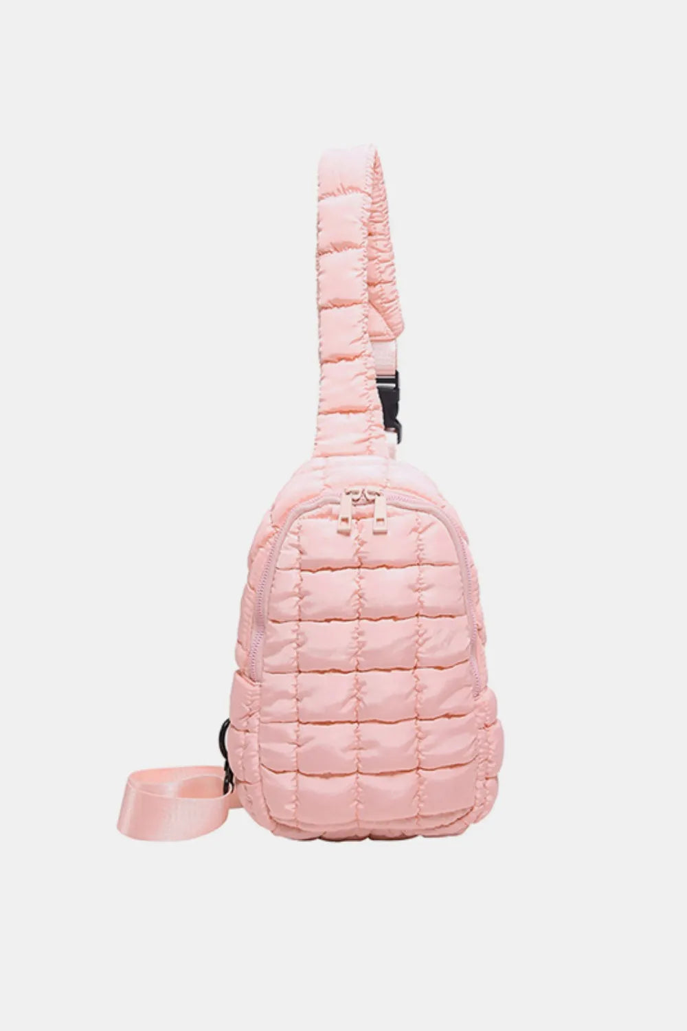 Quilted Nylon Crossbody Bag Blush Pink One Size