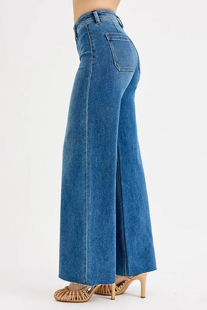 RISEN High-Waisted Wide Leg Jeans Medium