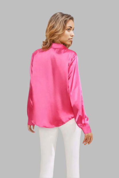 Lapel Collar Button Up Long Sleeve Shirt