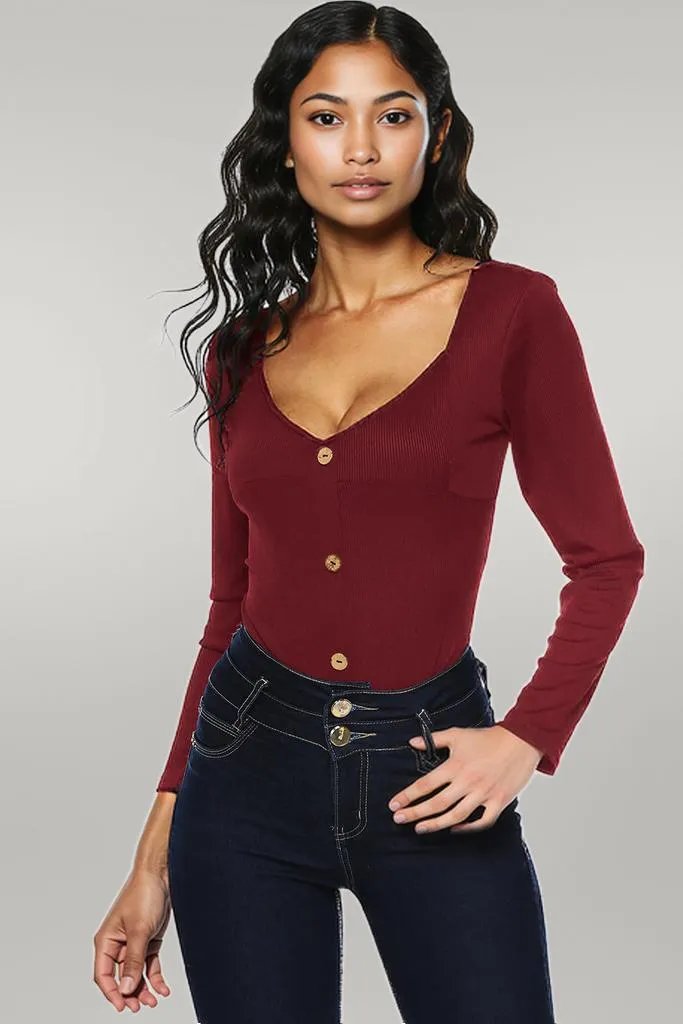 Button Detail Bodysuit