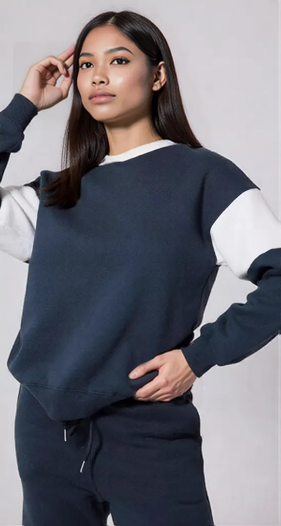Drop Shoulder Loose Sweatshirt and Joggers Active Set