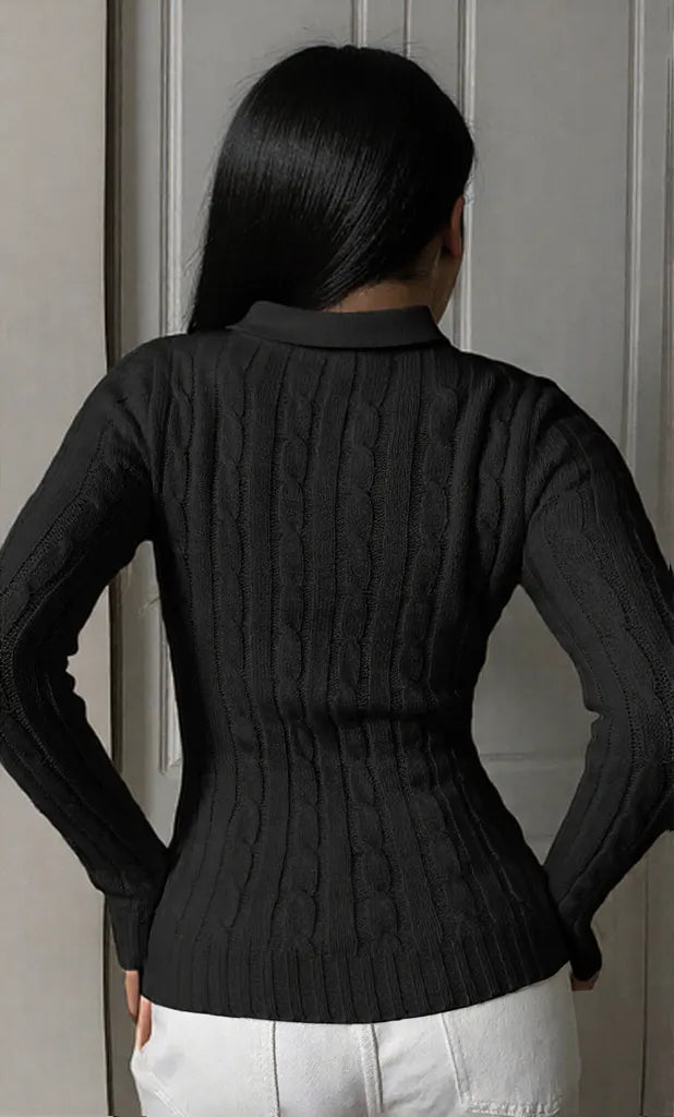 Cable Knit Long Sleeve Sweater