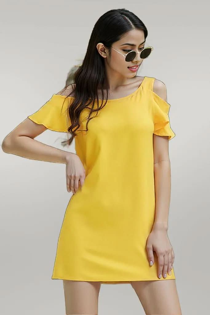 Cold-Shoulder Mini Dress
