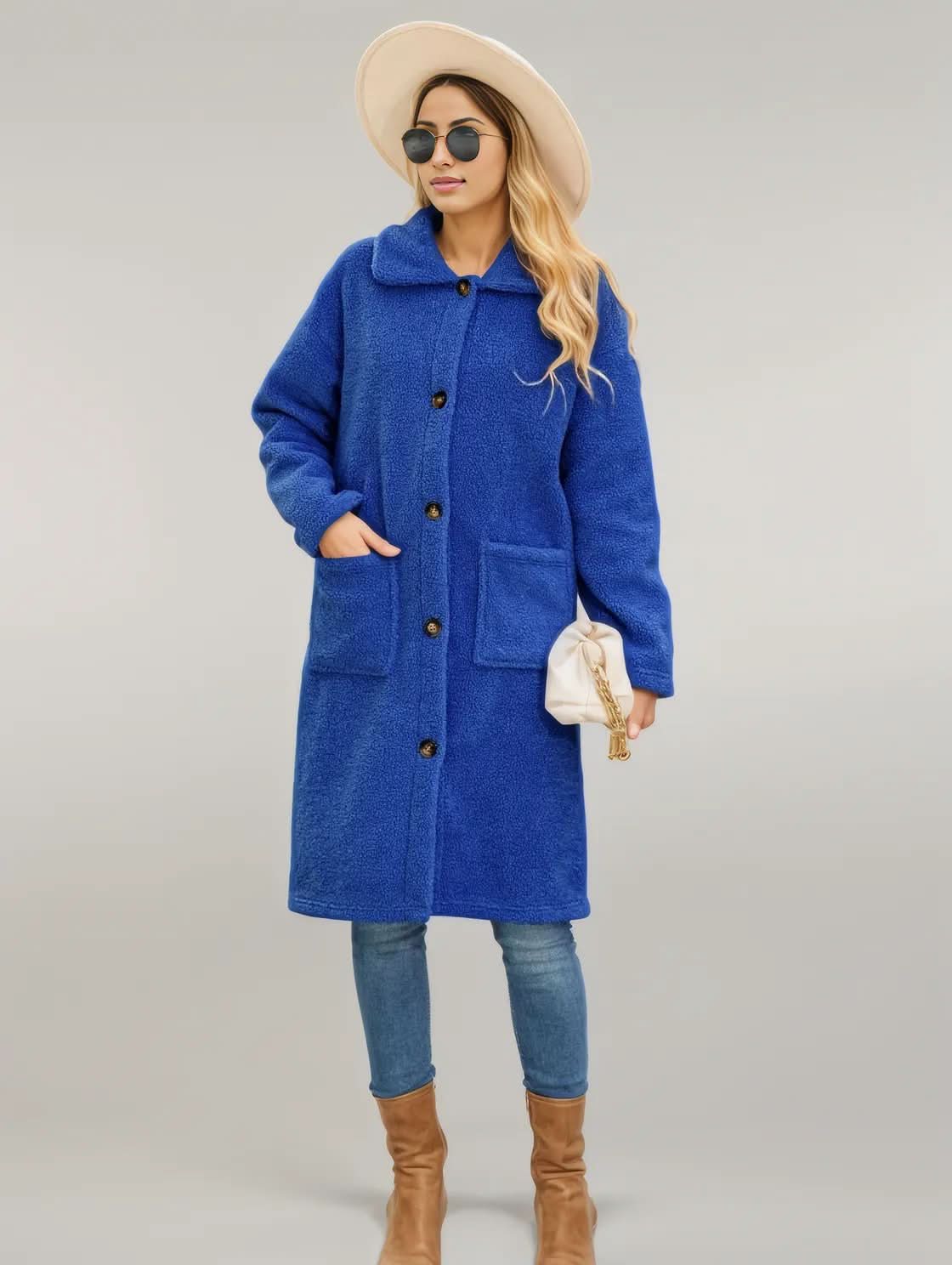 Collared Neck Button Down Coat