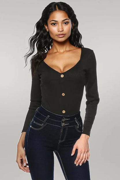 Button Detail Bodysuit