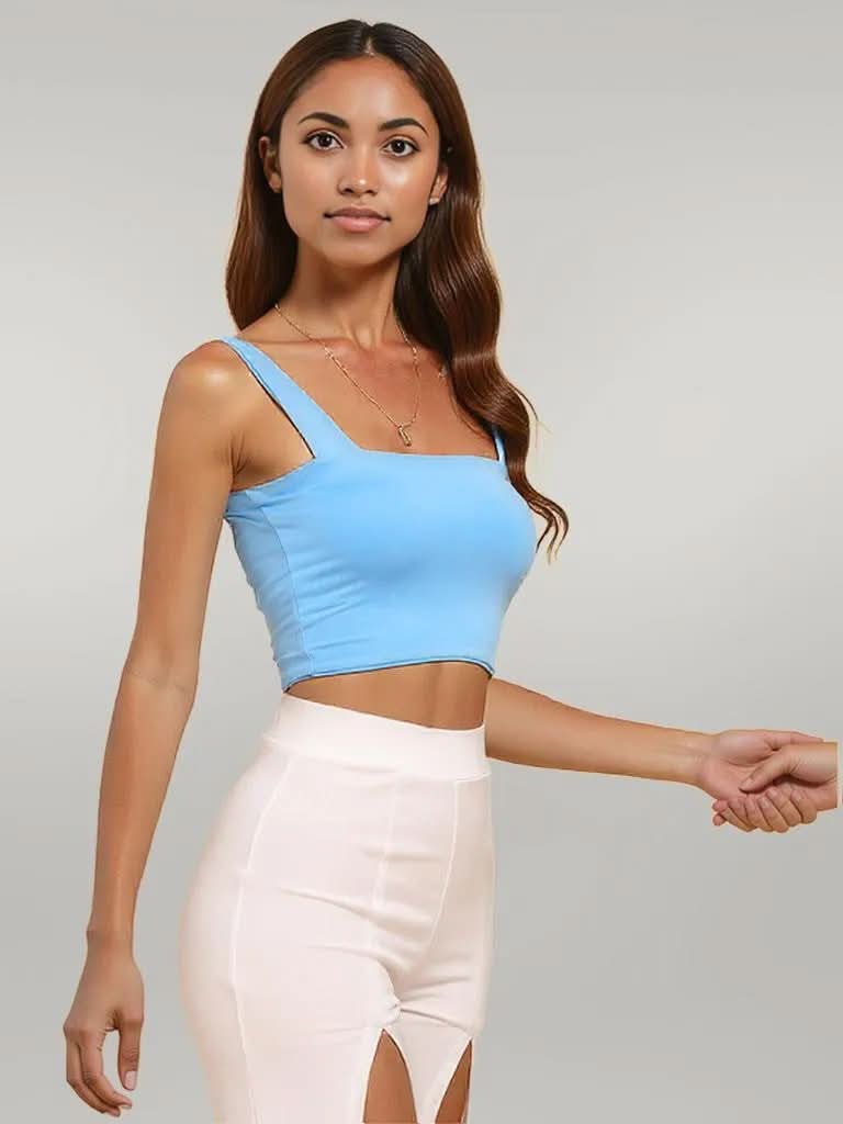 Square Neck Sleeveless Knit Top