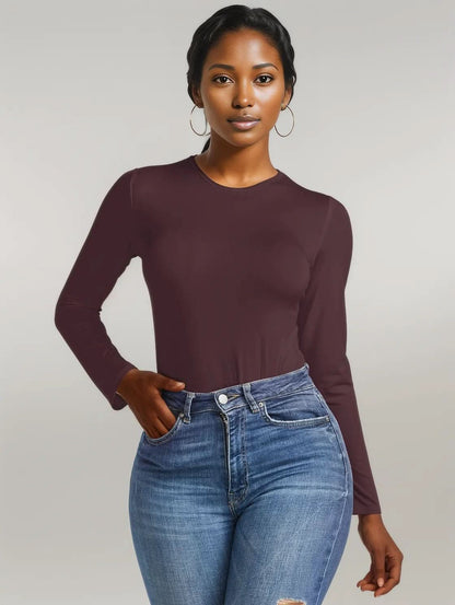 Round Neck Long Sleeve Bodysuit