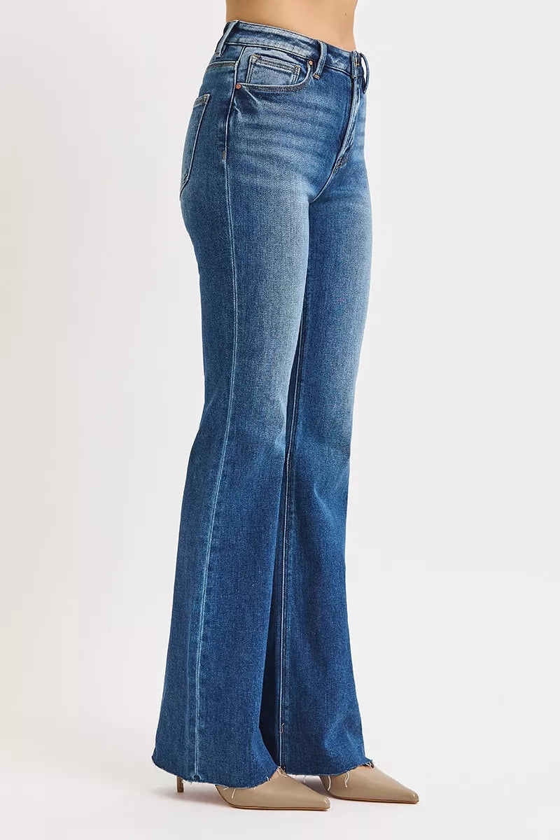 RISEN High Rise Flare Jeans DARK