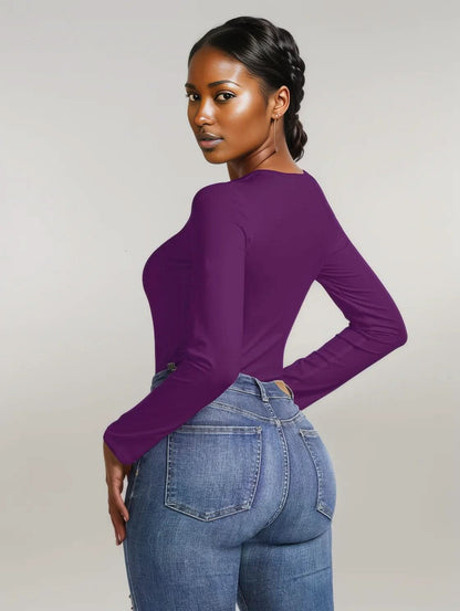 Round Neck Long Sleeve Bodysuit
