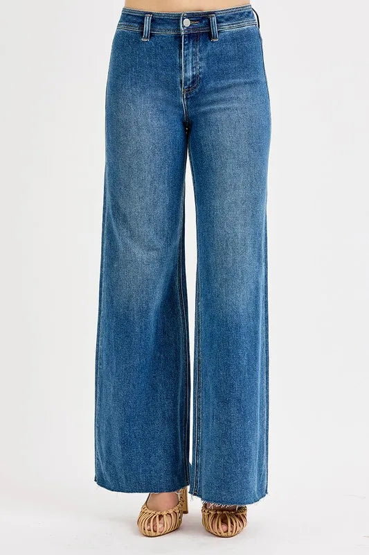 RISEN High-Waisted Wide Leg Jeans Medium