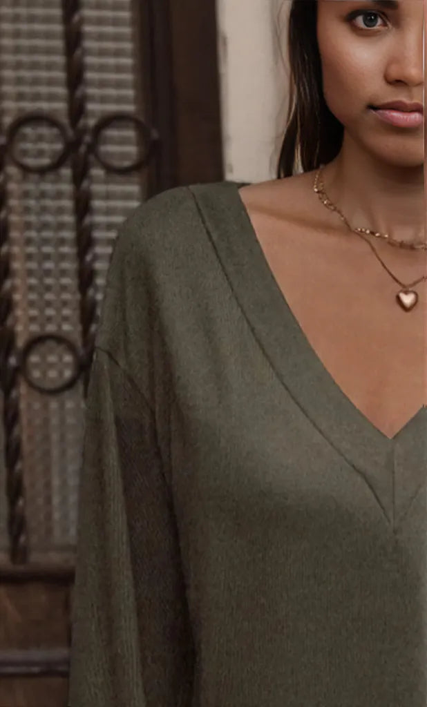 V-Neck Long Sleeve T-Shirt