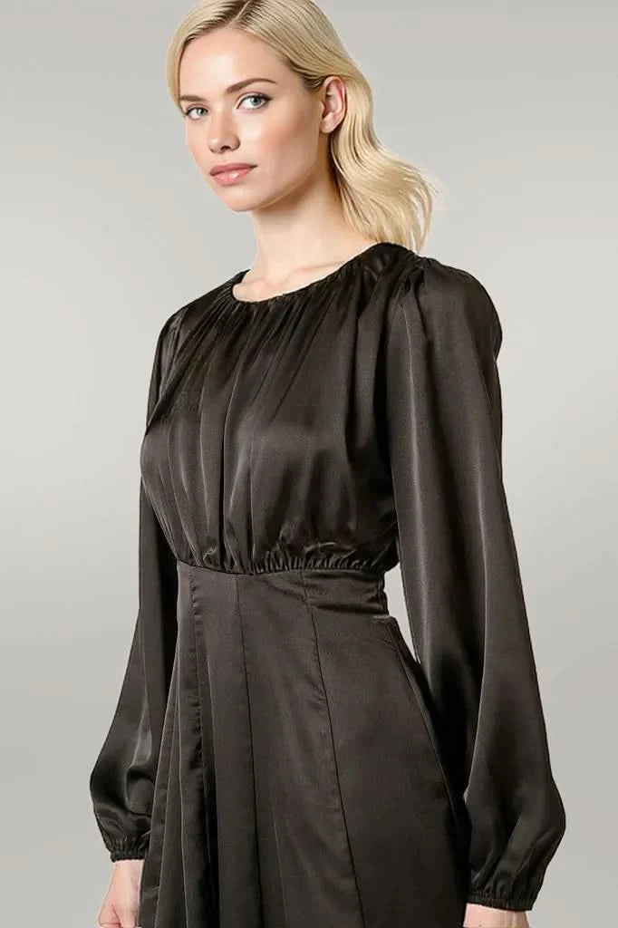 Mittoshop Satin Side Cutout Detail Mini Dress