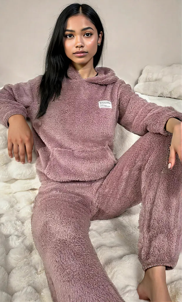 Kangaroo Pocket Long Sleeve Hoodie and Pants Lounge Set