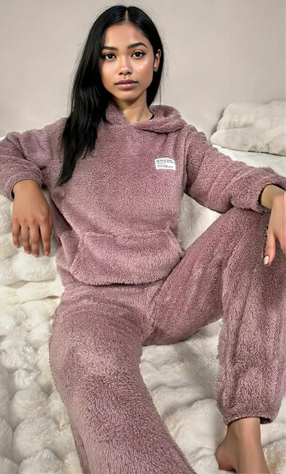 Kangaroo Pocket Long Sleeve Hoodie and Pants Lounge Set