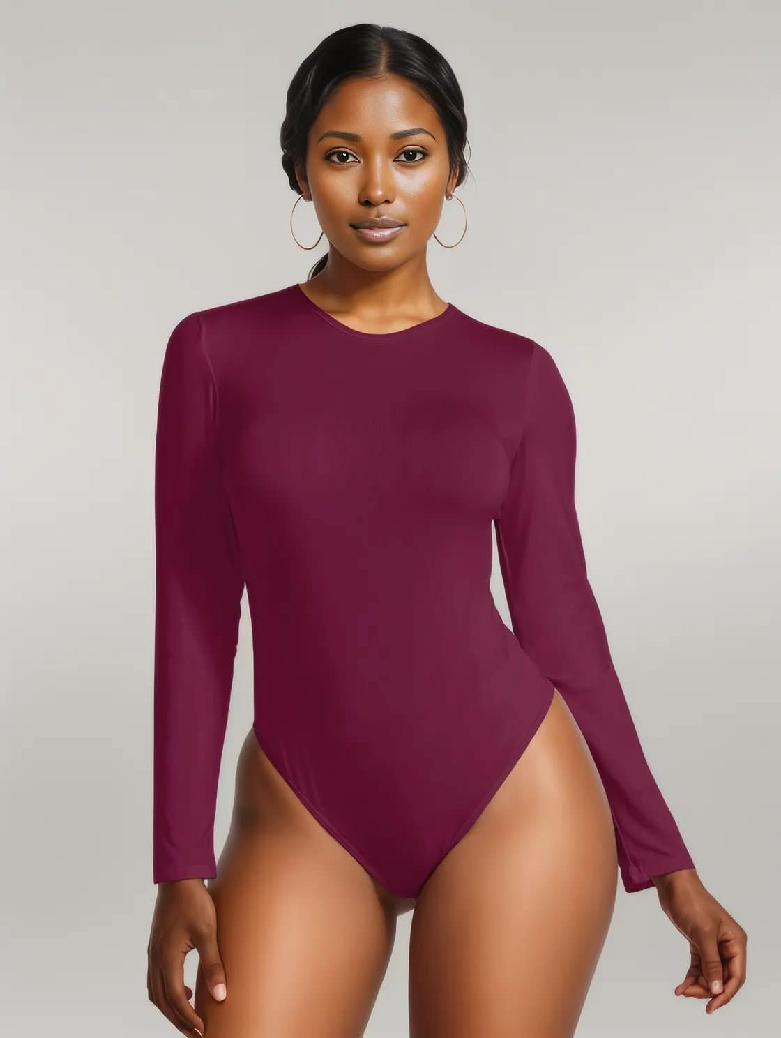 Round Neck Long Sleeve Bodysuit
