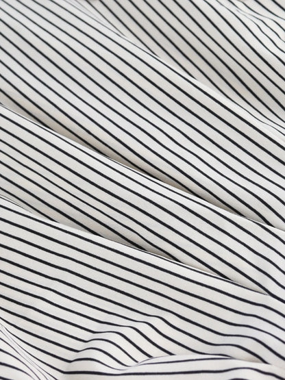 Striped Short Sleeve Button-Up Shirt Light Gray