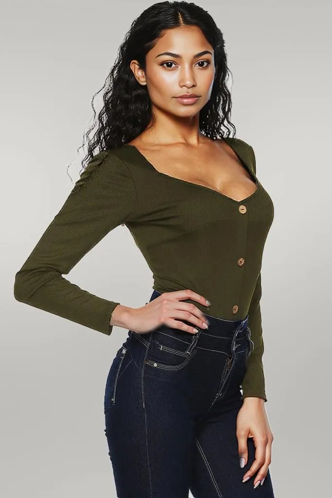 Button Detail Bodysuit