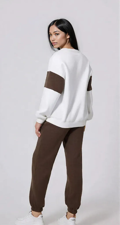 Drop Shoulder Loose Sweatshirt and Joggers Active Set