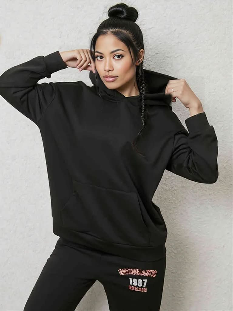 Graphic Hoodie and Sweatpants Set