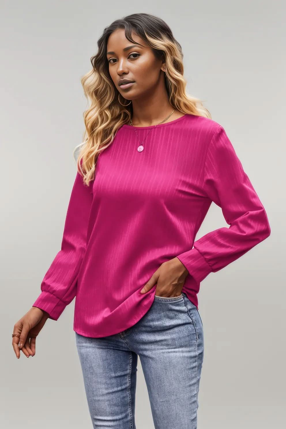 Round Neck Long Sleeve Tee
