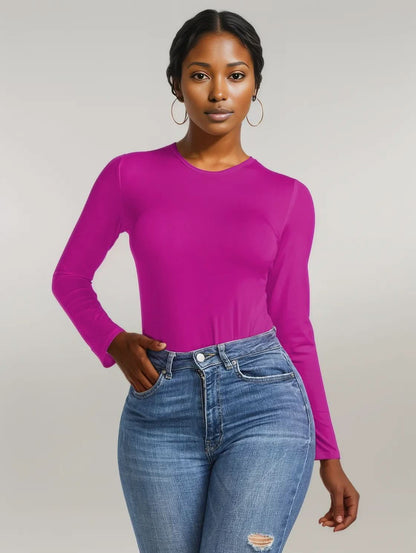 Round Neck Long Sleeve Bodysuit