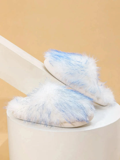 Fuzzy Round Toe Slippers