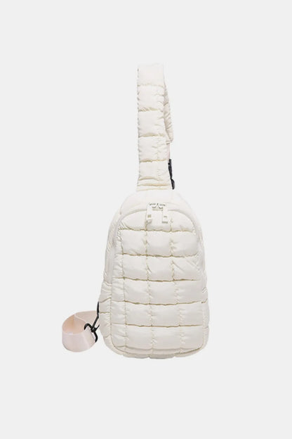Quilted Nylon Crossbody Bag Ivory One Size