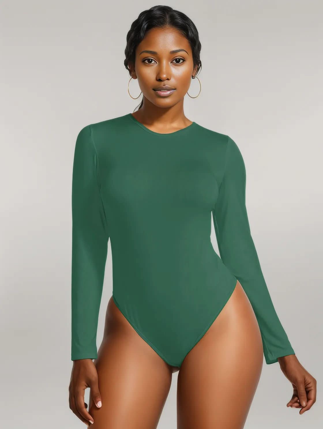 Round Neck Long Sleeve Bodysuit