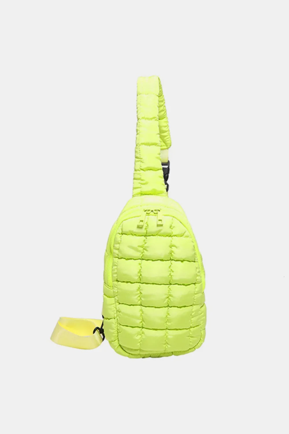 Quilted Nylon Crossbody Bag Yellow Green One Size