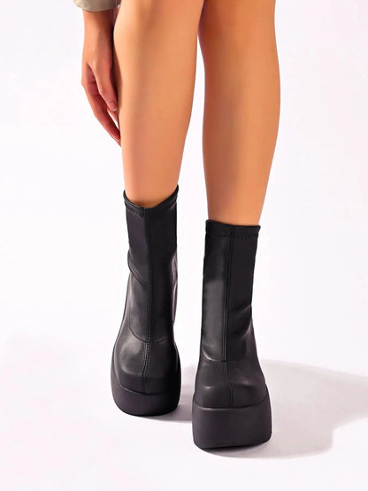 Chunky Platform Wedge Boots