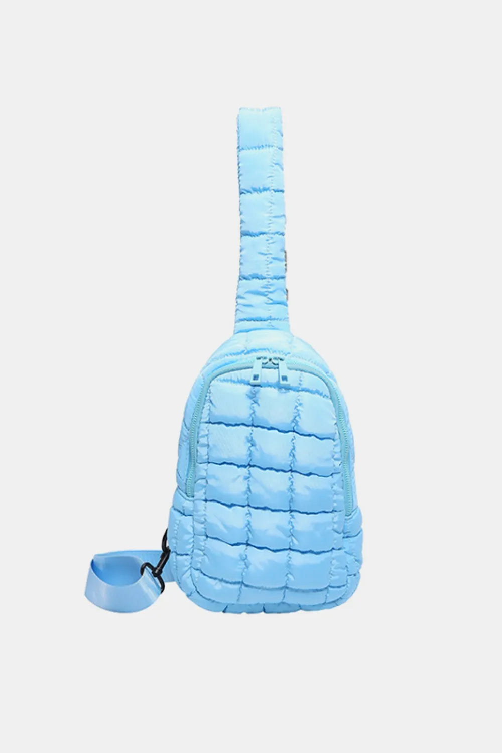 Quilted Nylon Crossbody Bag Pastel Blue One Size