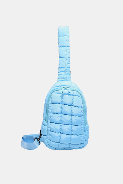 Quilted Nylon Crossbody Bag Pastel Blue One Size