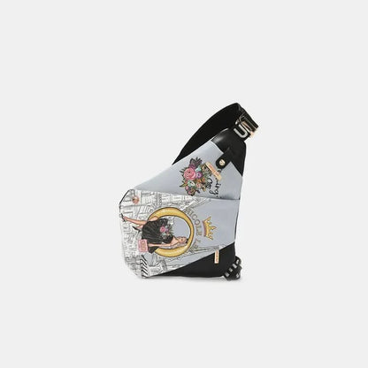 Nicole Lee USA Vegan Leather Leopard & Lip Pattern Crossbody Bag Dreaming the city One Size